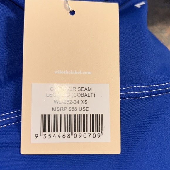 NWT Wilo The Label Contour Seam Leggings in Cobalt Size XS - Picture 6 of 7